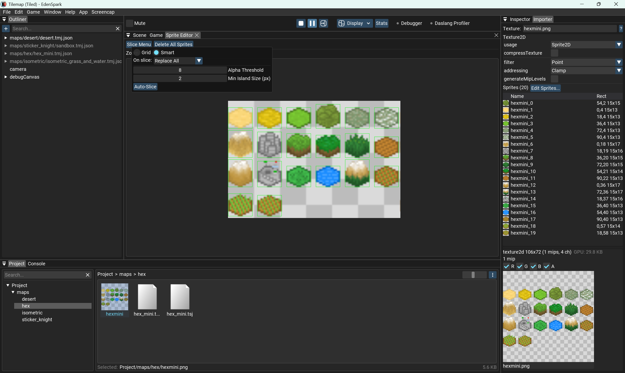 Sprite Editor — smart slicing